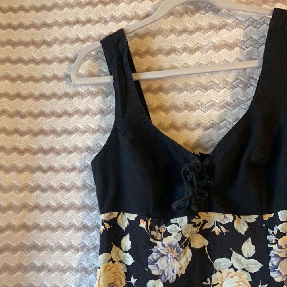 Vintage Black Floral Dress